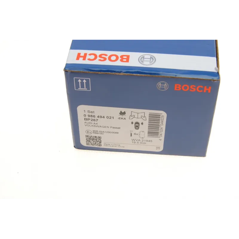 Колодки гальмівні передні BOSCH 0 986 494 021 для Audi A4 B5, VW Passat B5 1994-2001, 19.5 мм