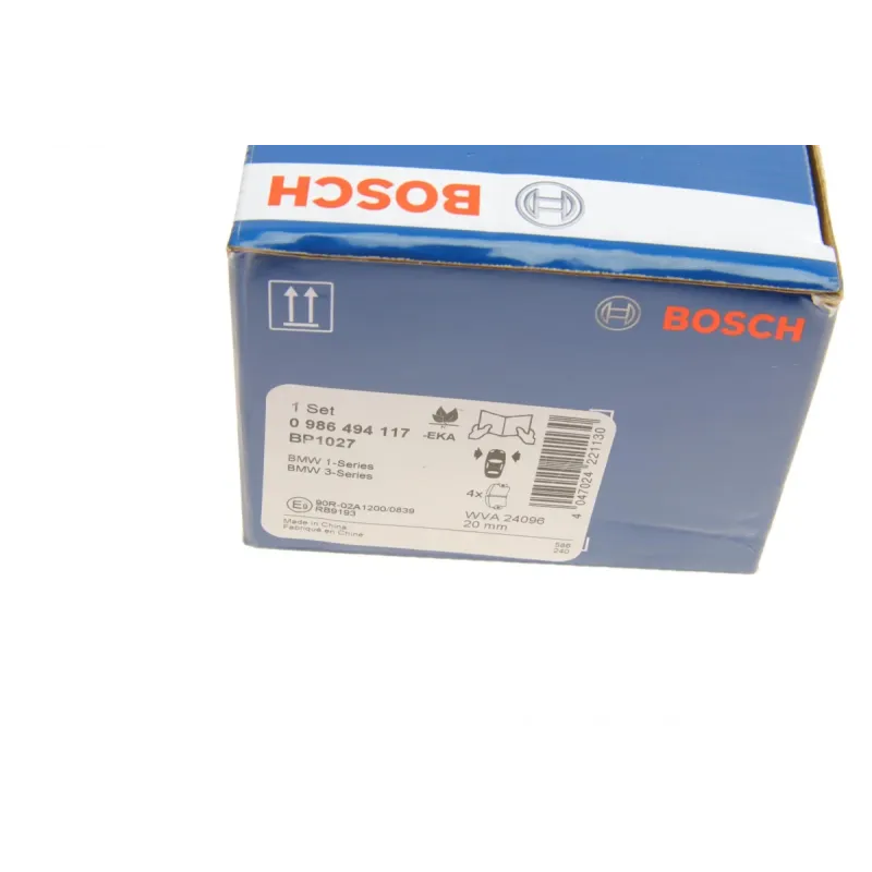 Колодки гальмівні передні BOSCH 0 986 494 117 для BMW 1 (E81/E87) 04-12, 3 (E90-E93) 05-13, X1 (E84) 11-15