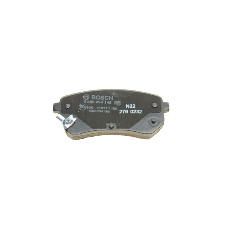 Колодки гальмівні задні BOSCH 0 986 494 145 для Hyundai i10 (PA) 2008-2016, Kia Picanto (BA) 2004-2011, 92.6x41x14.5 мм