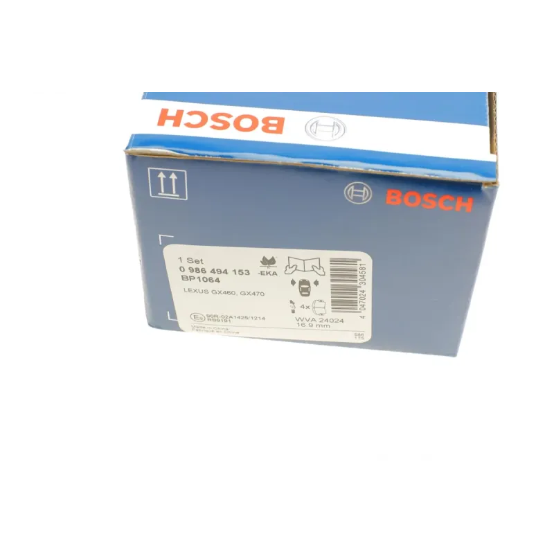 Колодки гальмівні передні BOSCH 0 986 494 153 для Toyota Land Cruiser Prado, Hilux, Lexus GX
