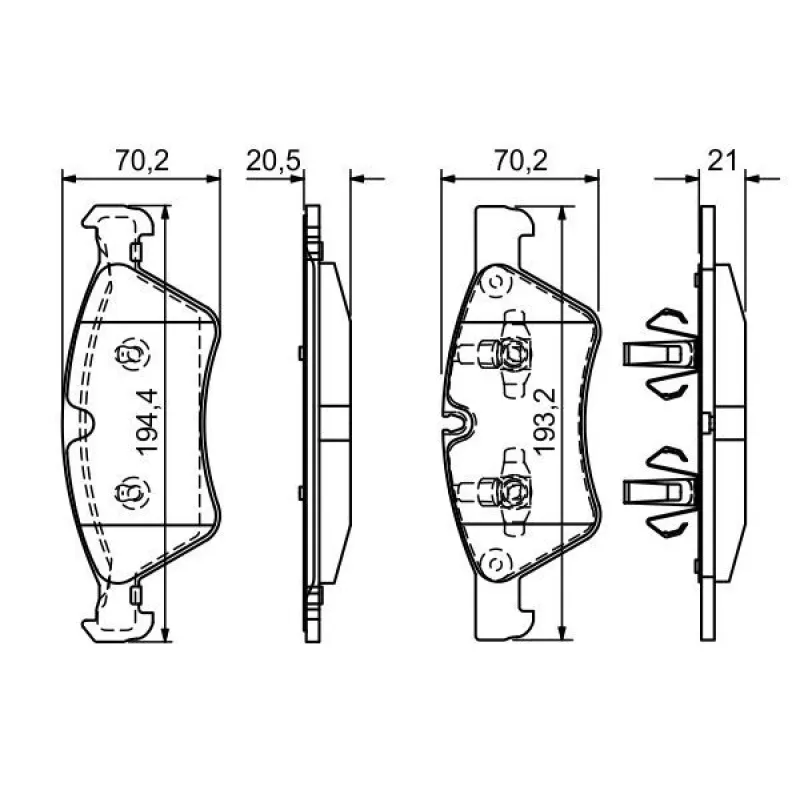 Колодки гальмівні передні BOSCH 0 986 494 165 для Mercedes-Benz E-Class W211, GL-Class X164 2002-