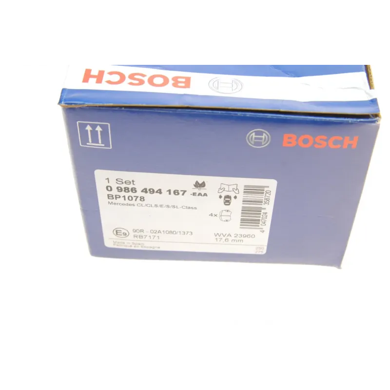 Колодки гальмівні передні BOSCH 0 986 494 167 для Mercedes-Benz S-Class W221, E-Class W211, CLS C219
