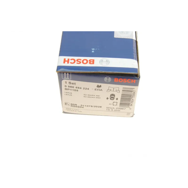 Колодки гальмівні задні BOSCH 0 986 494 224 для Lexus RX 2003-2008, Toyota Highlander 2000-2007