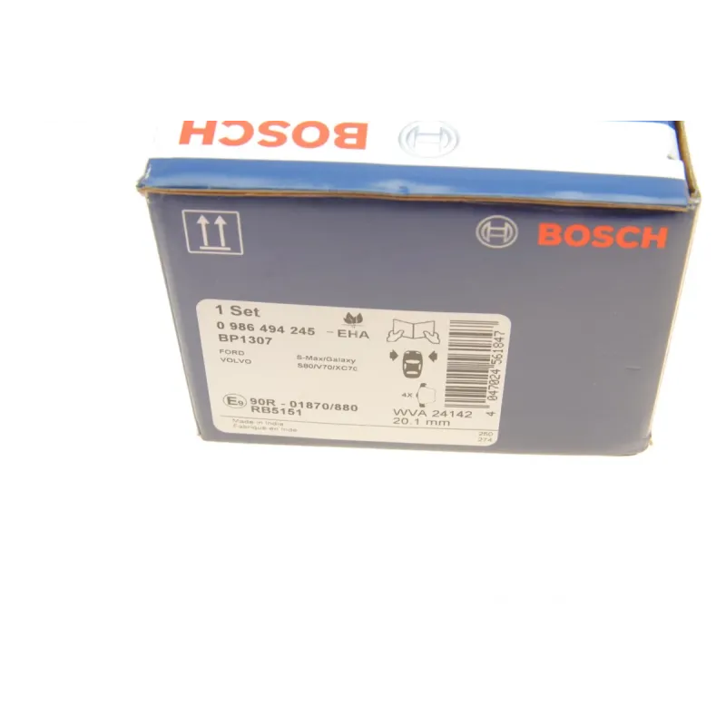 Колодки гальмівні передні BOSCH 0 986 494 245 для Ford Galaxy, Volvo S60, S80, 74.2x155.3 мм