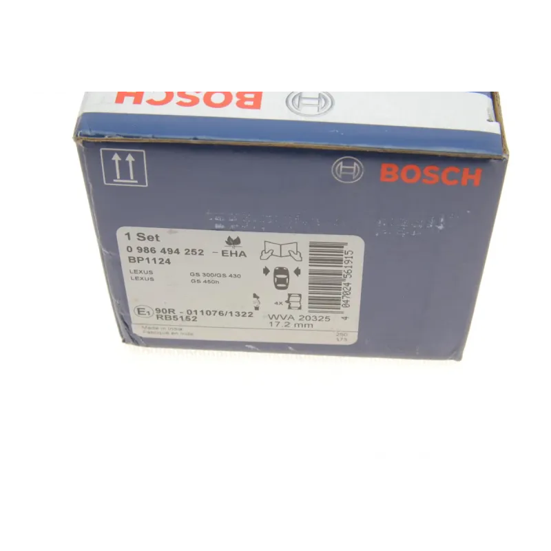Колодки гальмівні передні BOSCH 0 986 494 252 для Lexus GS/IS/RC