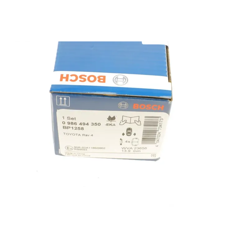 Колодки гальмівні задні BOSCH 0 986 494 350 для Toyota RAV4 II 2000-2005, 78.6x54.2x13.9 мм