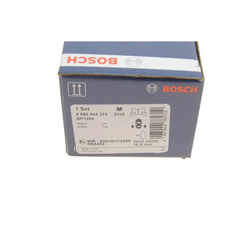 Колодки гальмівні задні BOSCH 0 986 494 376 для Mazda CX-7 CX-9, Ford Edge (USA) 110.6x46.1 мм