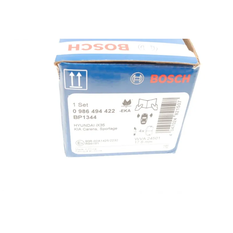 Комплект гальмівних колодок передніх BOSCH 0 986 494 422 для Hyundai i40/ix35, Kia Sportage 138x60.8 мм