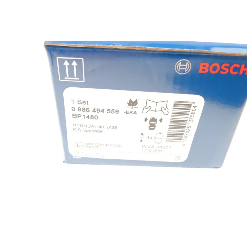 Комплект гальмівних колодок передніх BOSCH 0 986 494 559 для Hyundai i40, ix35, Kia Sportage 137.8x60.8x17.6 мм