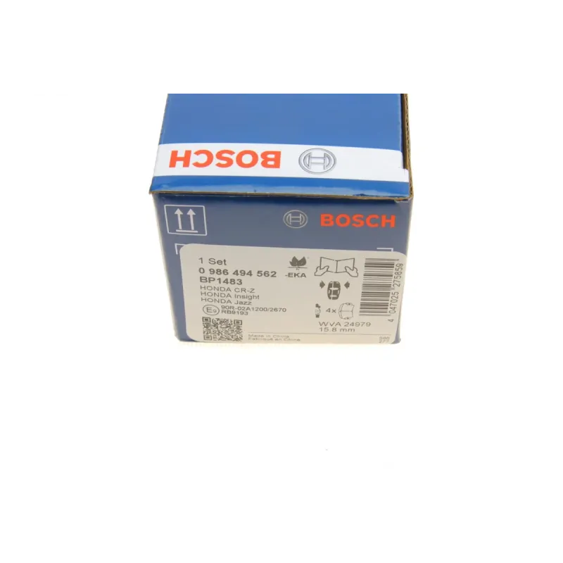Колодки гальмівні передні BOSCH 0 986 494 562 для Honda Jazz, CR-Z 2007-2013, 136.7x56.3 мм