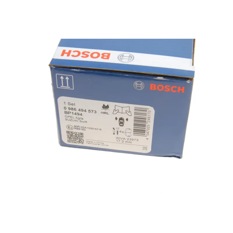 Колодки гальмівні передні BOSCH 0 986 494 573 для Nissan Micra K13, Note E12, Tiida C11 2007-2013