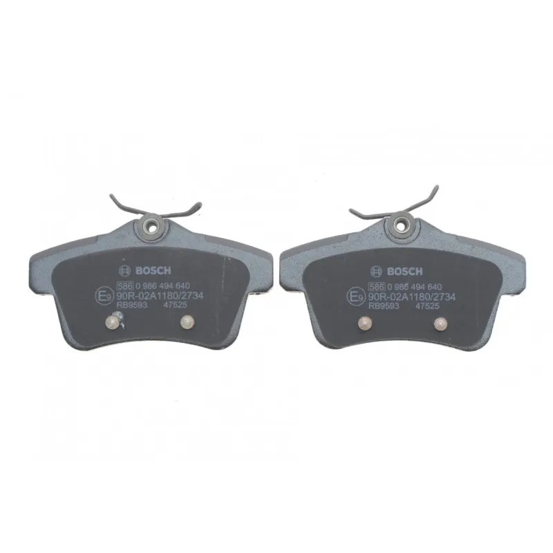 Колодки гальмівні задні BOSCH 0 986 494 640 для Citroen C4 II, DS4, Peugeot 508 (з прижимною пластиною, 104x55.9x17 мм)