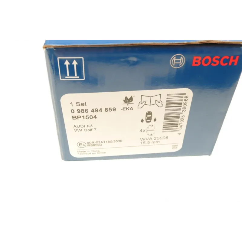 Колодки гальмівні задні BOSCH 0 986 494 659 для Audi A3, VW Golf, Skoda Karoq