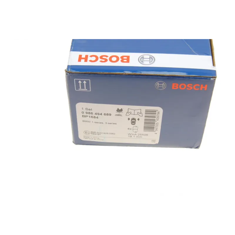 Колодки гальмівні передні BOSCH 0 986 494 689 для BMW 1 (F20) 2010-, 3 (F30) 2011-, 4 (F32) 2013-