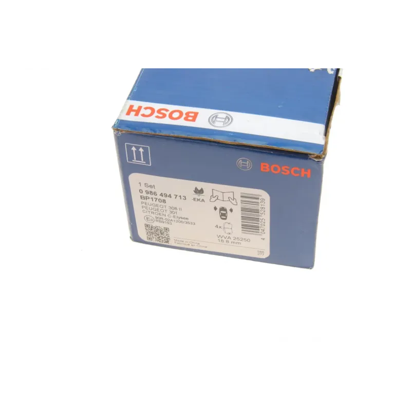 Колодки гальмівні передні BOSCH 0 986 494 713 для Citroen C4/Peugeot 308 II 18.8 мм