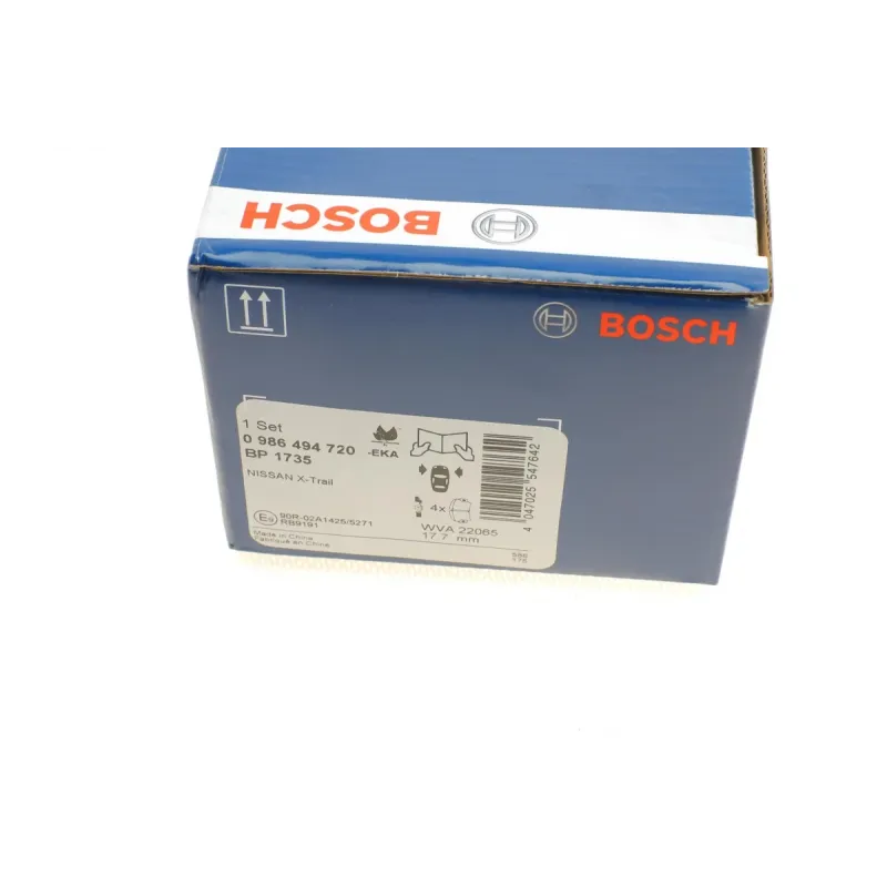 Комплект передніх гальмівних колодок BOSCH 0 986 494 720 для Nissan Qashqai II/X-Trail, Renault Kadjar 13-