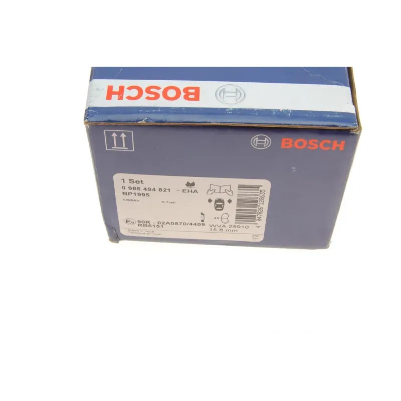 Колодки гальмівні передні BOSCH 0 986 494 821 для Nissan X-Trail T32, Infiniti Q50, Renault Koleos II