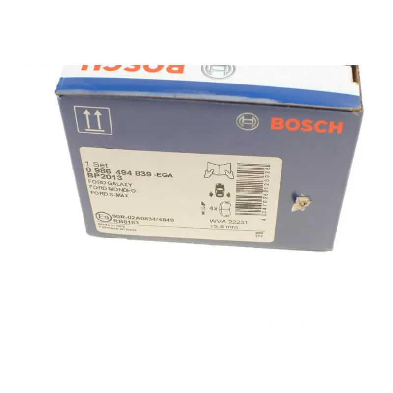 Колодки гальмівні задні BOSCH 0 986 494 839 для Ford Mondeo/Galaxy/Kuga, 15.7 мм