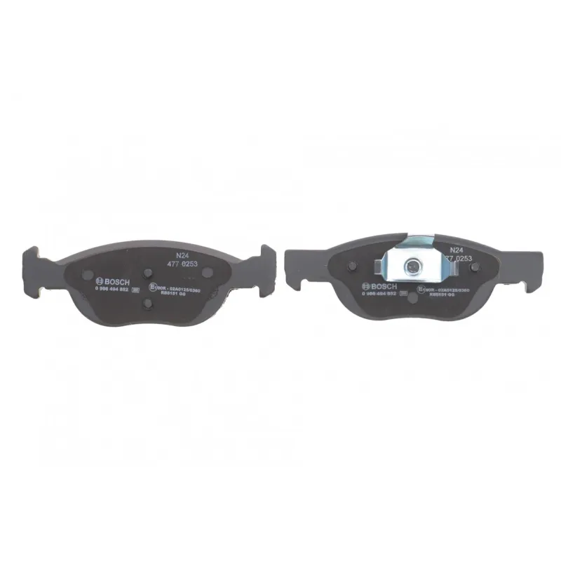 Колодки гальмівні передні BOSCH 0 986 494 852 для Fiat Punto (188) 1999-2005, 151.5x52x17.6 мм