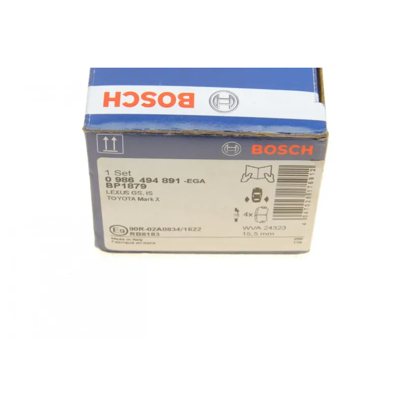 Колодки гальмівні задні BOSCH 0 986 494 891 для Lexus GS/IS II/IS C 2005-2011, 88.3x58.4x15.5 мм