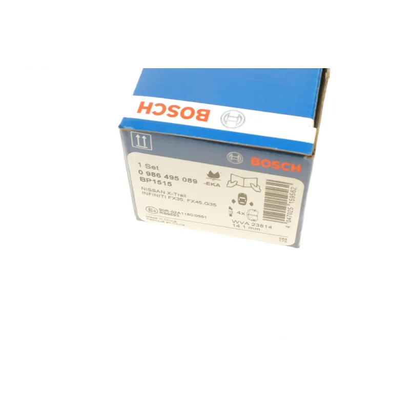 Комплект задніх гальмівних колодок BOSCH 0 986 495 089 для Nissan Juke, Leaf, Cube, Murano, Teana, X-Trail, Tiida, Pulsar