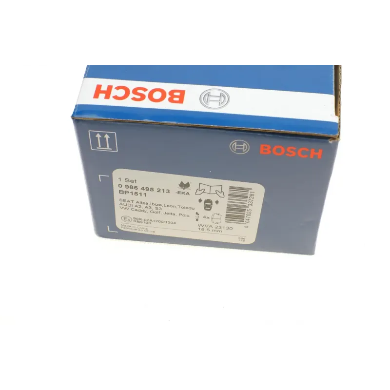 Колодки гальмівні передні BOSCH 0 986 495 213 для Audi A3, Skoda Octavia, VW Golf (+датчик)