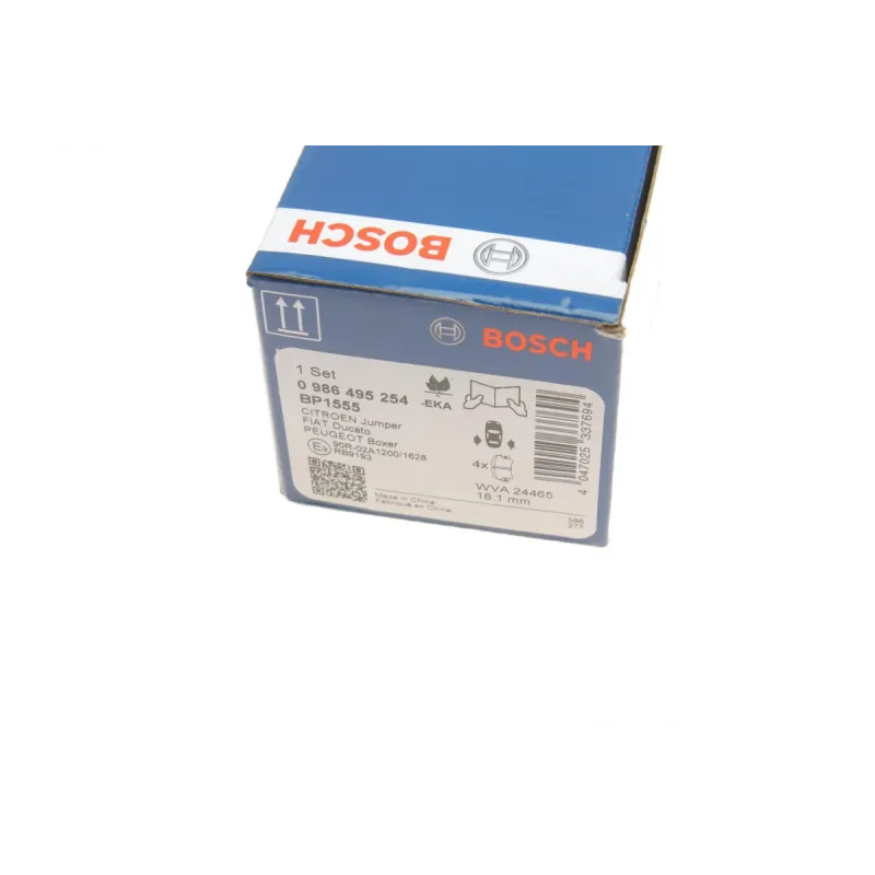 Колодки гальмівні задні BOSCH 0 986 495 254 для Citroen Jumper, Fiat Ducato, Peugeot Boxer 2006- (136.9x48.9 мм)