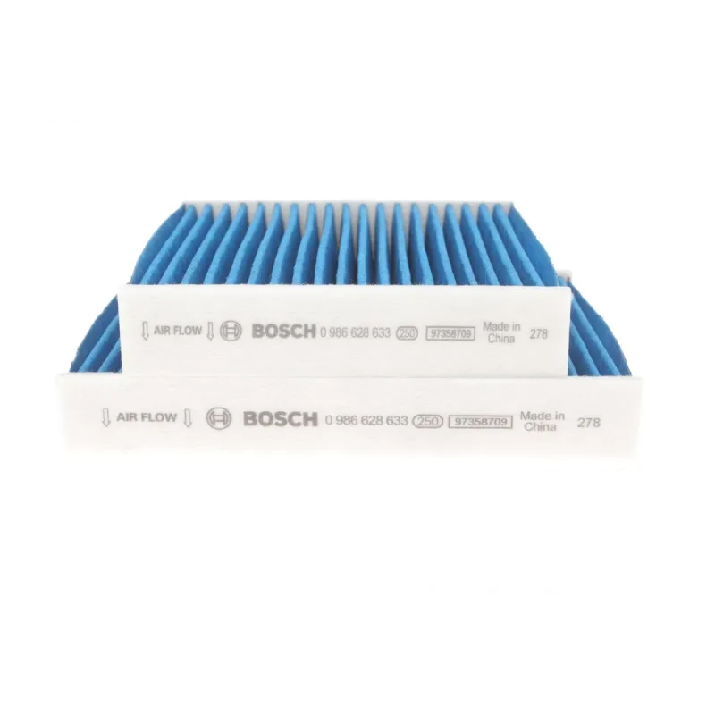 Фільтр салону вугільний BOSCH 0 986 628 633 для Citroen C3 II, Peugeot 207/208, 202x157x31.5 мм