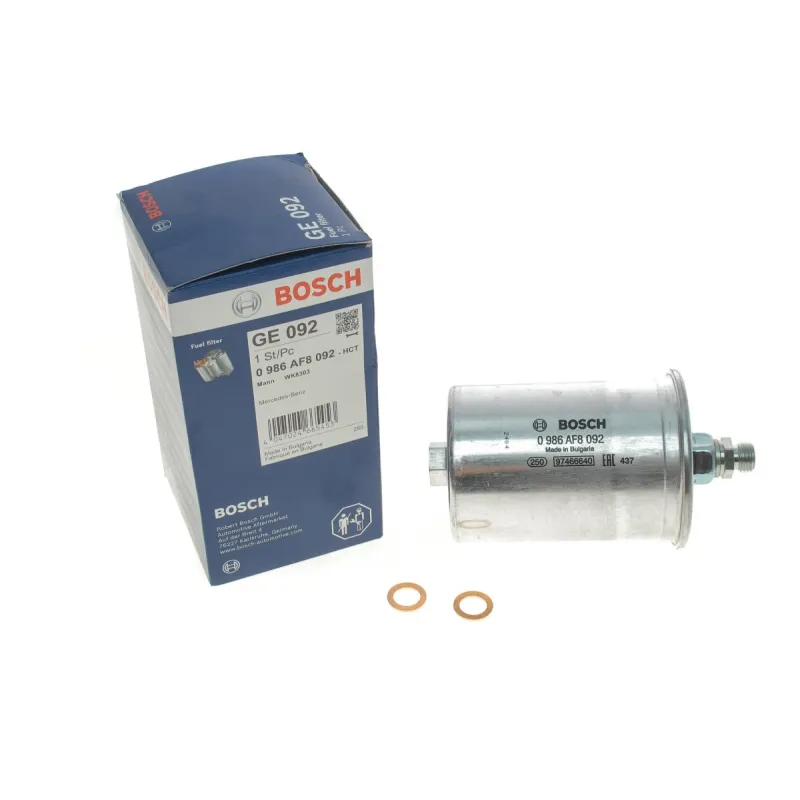 Фільтр паливний BOSCH 0 986 AF8 092 для Mercedes-Benz E-Class W124, C-Class W202, діаметр 74 мм