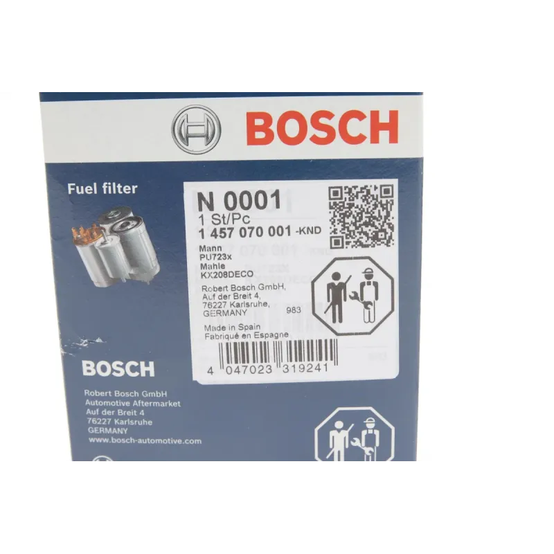Фільтр паливний BOSCH 1 457 070 001 для Fiat Ducato, Peugeot Boxer, Opel Combo 2.0D, 2.2HDi, 3.0HDi