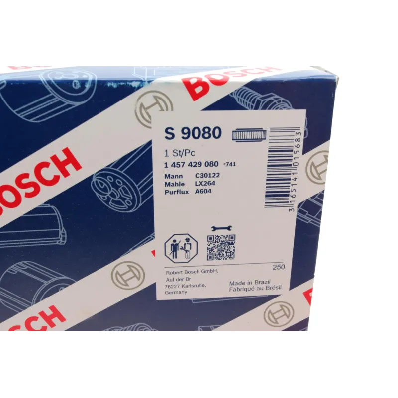 Фільтр повітряний BOSCH 1 457 429 080 для Mercedes-Benz W123/S123, GAZ GAZELLE 2.4 1976-1996, 300 мм