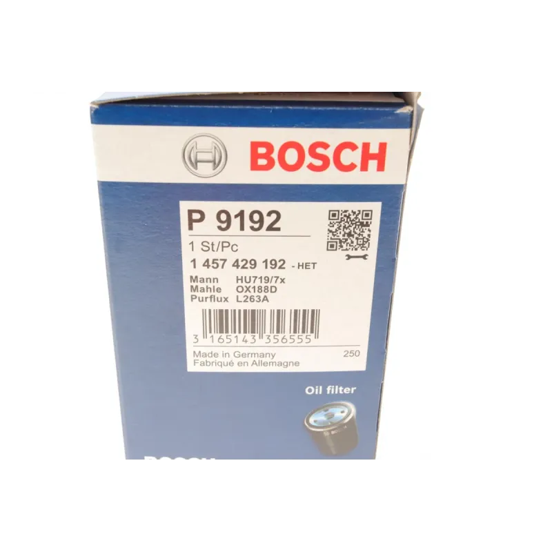 Фільтр масляний BOSCH 1 457 429 192 для Volkswagen Transporter T5, Caddy III 2003-, 71x95x141 мм