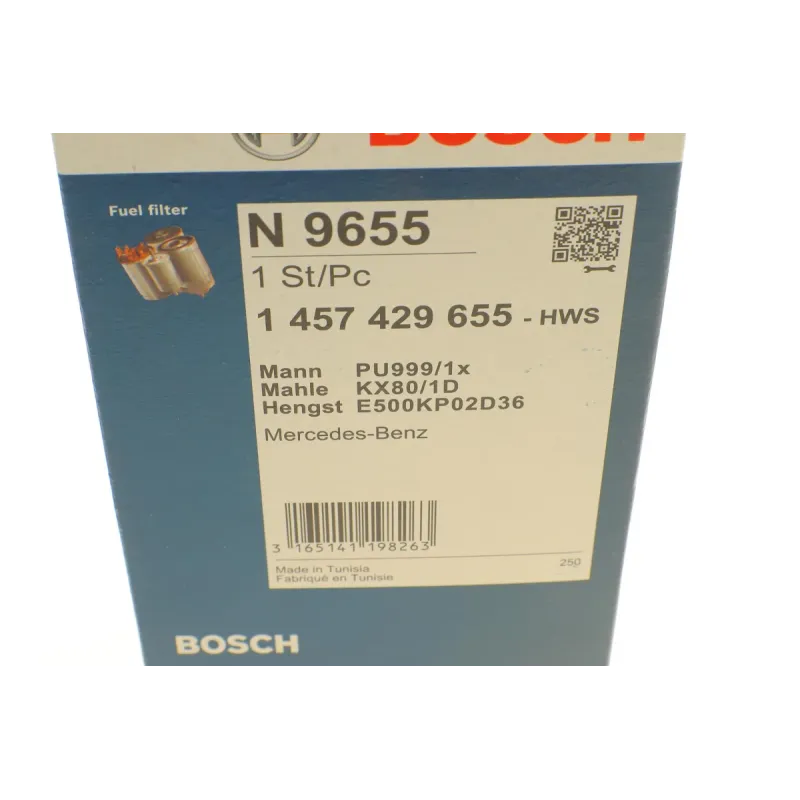 Фільтр паливний BOSCH 1 457 429 655 для Mercedes-Benz Actros, Atego, KAMAZ 5490, діаметр 95 мм