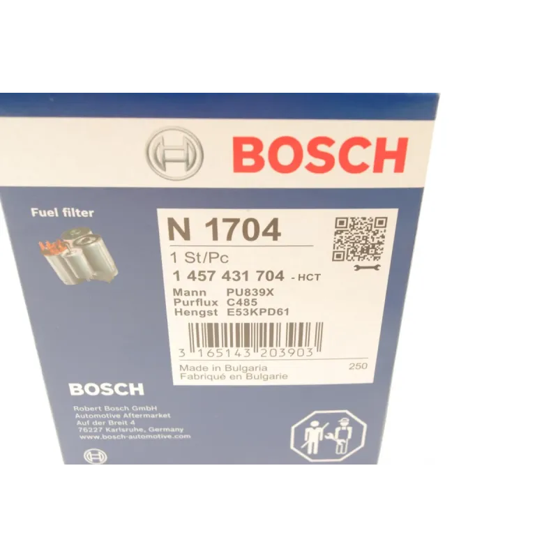 Фільтр паливний BOSCH 1 457 431 704 для Mercedes-Benz C-Class W202/W203, E-Class W210, M-Class W163 1997-2007