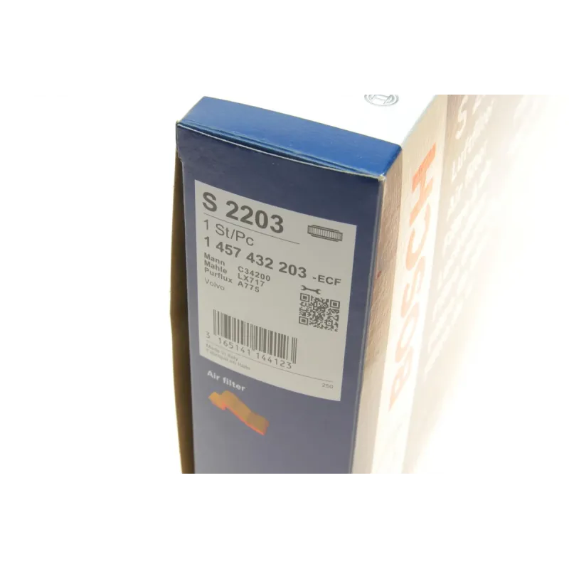 Фільтр повітряний BOSCH 1 457 432 203 для Volvo 740/760/940/960 1982-1994, 337x241x57.5 мм