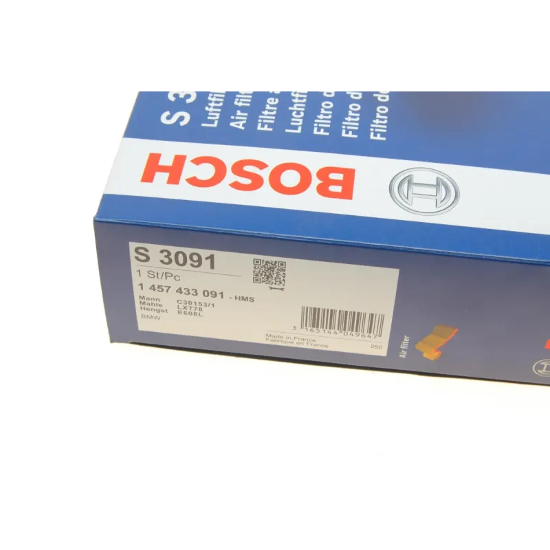 Фільтр повітряний BOSCH 1 457 433 091 для BMW 7 (E65/E66/E67) 295.3x182.3x62.3 мм