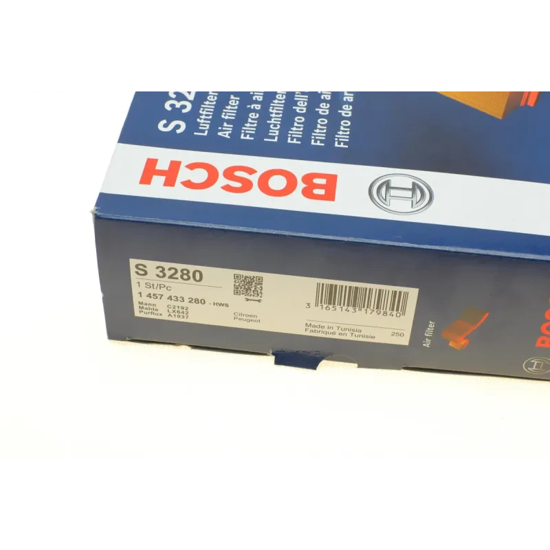 Фільтр повітряний BOSCH 1 457 433 280 для Citroen Xsara 1.9D/2.0HDi, Peugeot 206 1.9D/2.0HDi 1998-2005