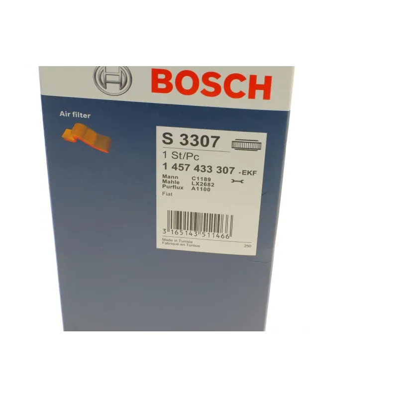 Фільтр повітряний BOSCH 1 457 433 307 для Fiat Doblo 1.6i/1.9D/JTD 2001-
