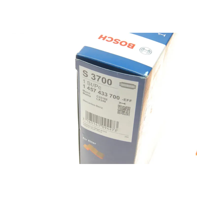 Фільтр повітряний BOSCH 1 457 433 700 для Mercedes-Benz E-Class W124/W210 1993-2002, 331.5x155.5x44 мм