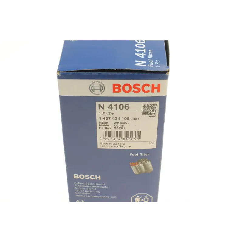 Фільтр паливний BOSCH 1 457 434 106 для Fiat Ducato, Iveco Daily, Alfa Romeo 145, Audi 100, діаметр 84 мм