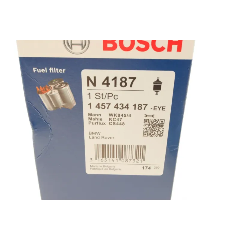 Фільтр паливний BOSCH 1 457 434 187 для BMW 3 (E36)/5 (E34) 1991-1998, 84x184.5 мм