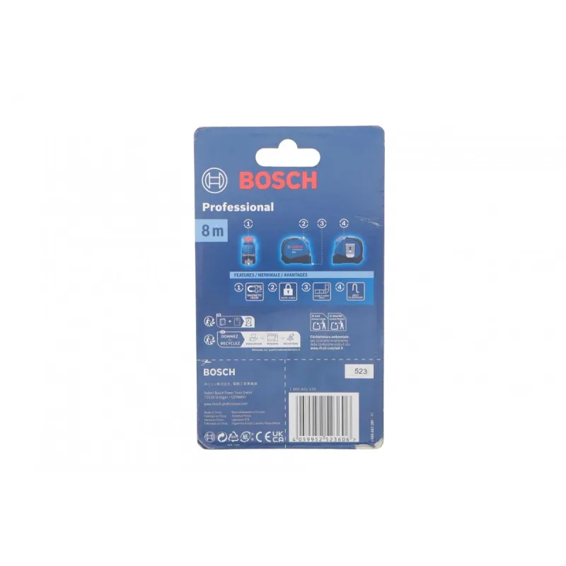 Рулетка вимірювальна Bosch 8 м х 25 мм 1 600 A01 V3S