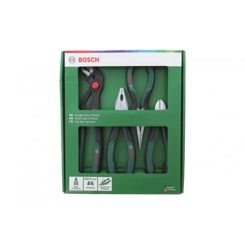 Набір плоскогубців Bosch 4 шт. (комбіновані, бічні, посилені, для водяного насосу) 1 600 A02 W7K