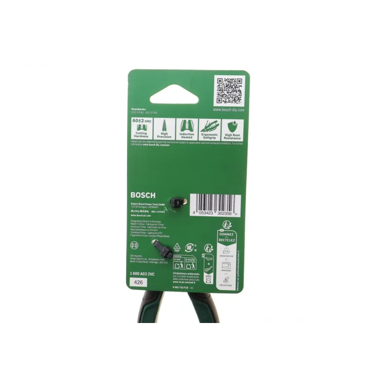 Плоскогубці з подовженими губками BOSCH 1 600 A03 2VC L-180 мм