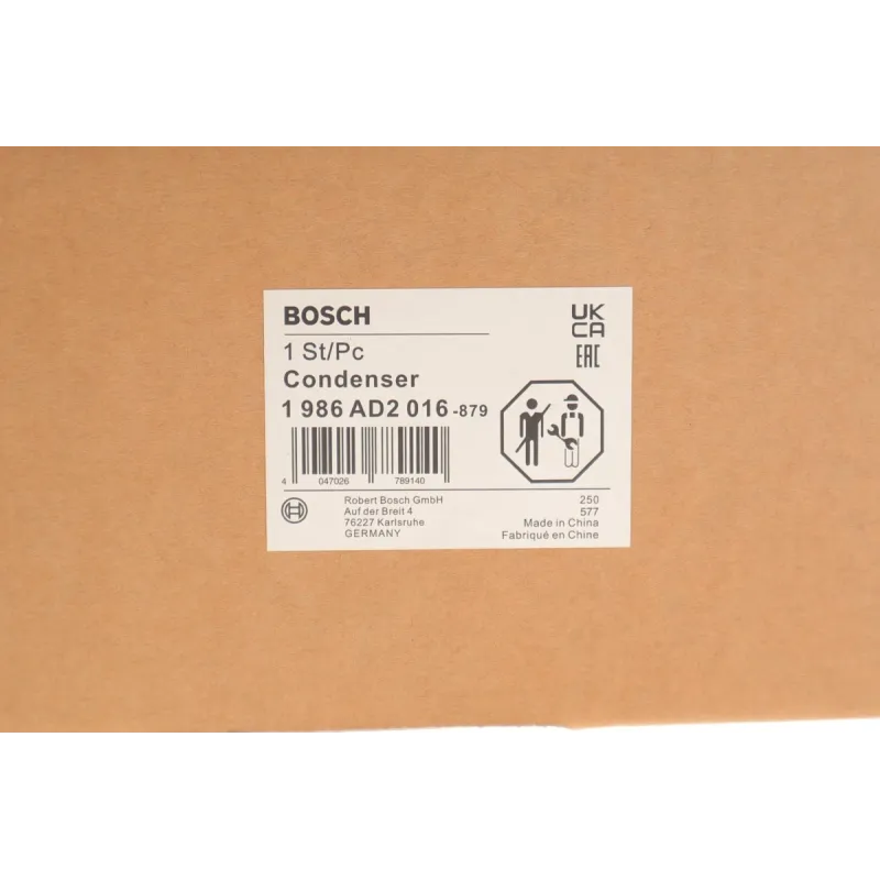 Радіатор кондиціонера BOSCH 1 986 AD2 016 для Opel Astra H 1.4-1.8 2004-2014, 550x380x16 мм