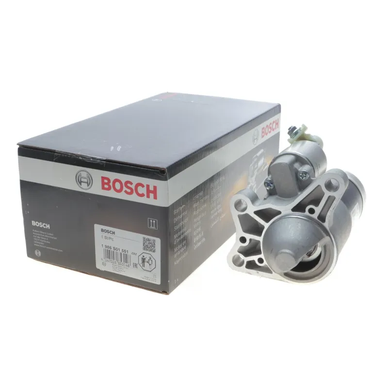 Стартер BOSCH 1 986 S01 551 для Mazda 3 (BM) 2013-, Mazda 6 (GJ, GH) 2012-, Mazda CX-5 (KE, GH) 2012- (12V/2kW)