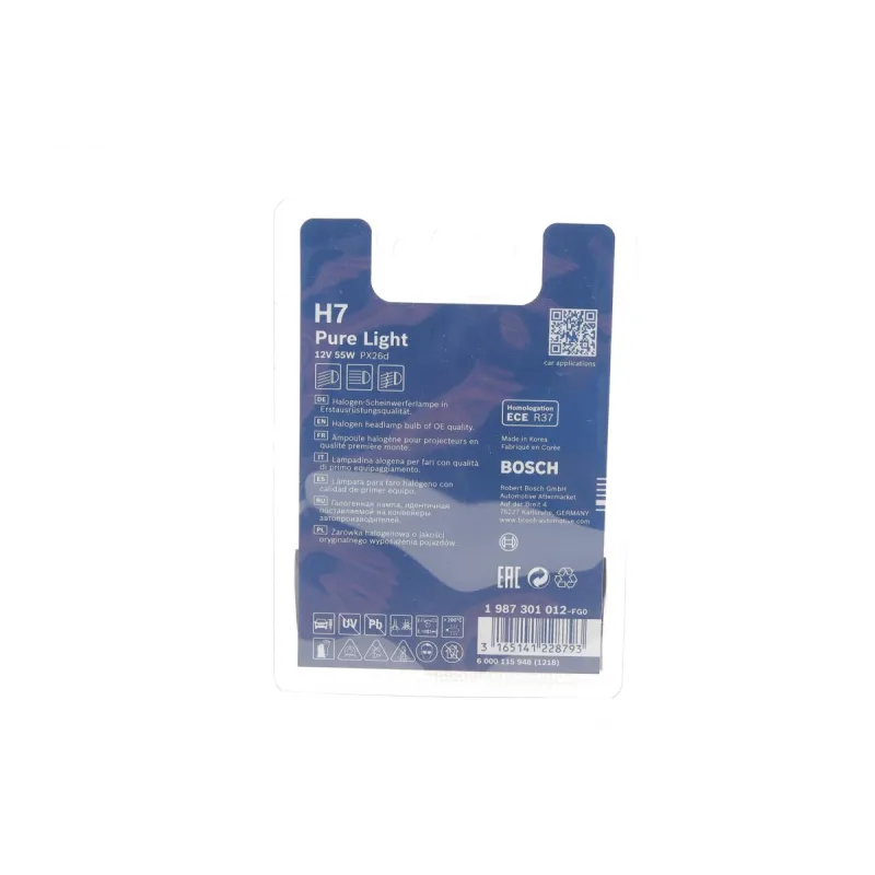 Автолампа BOSCH H7 12V 55W PX26d 1 987 301 012