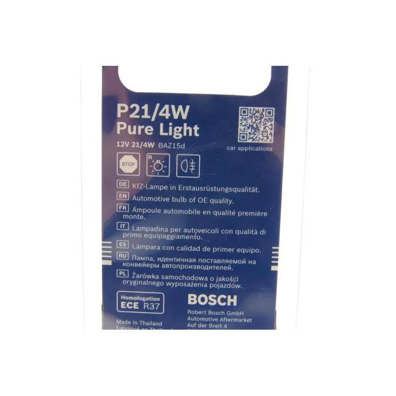 Автолампа розжарювання BOSCH 1 987 301 015 P21/4W 12V 21/4W BAZ15d для BMW 3 (E36) 1990-1998
