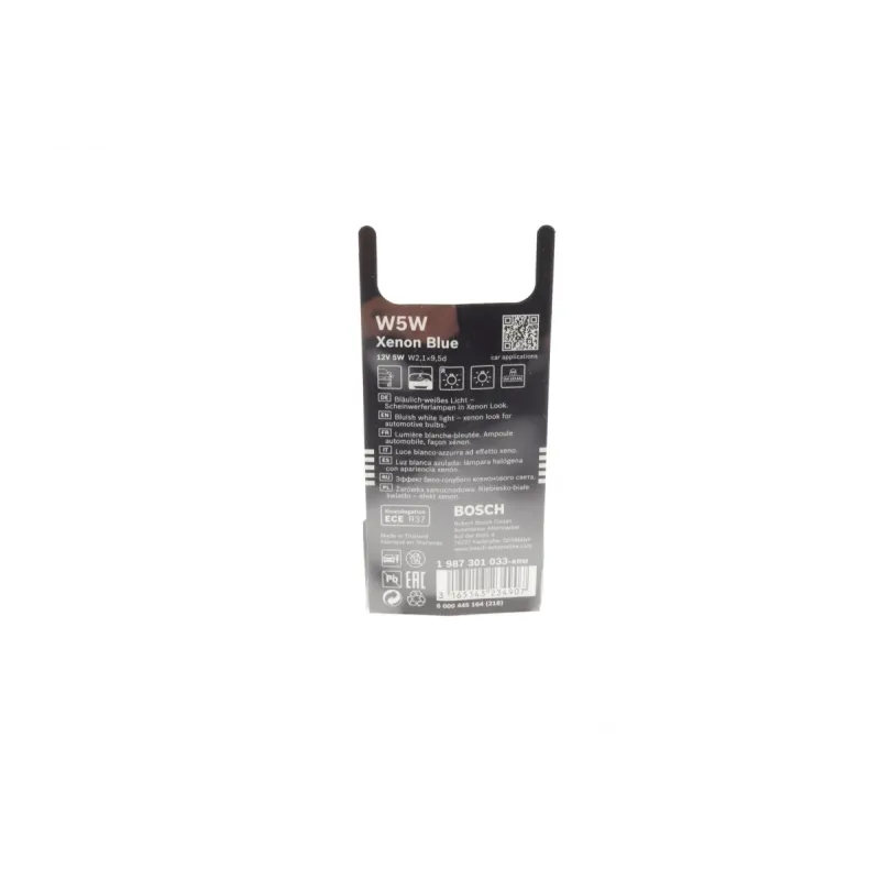 Автолампа BOSCH W5W 12V 5W W2.1x9.5d Xenon Blue (BL) 1 987 301 033 для Alfa Romeo 147, 155, 156