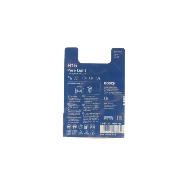 Автолампа BOSCH H15 12V 55/15W PGJ23t-1 1 987 301 099